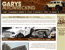 Tablet Screenshot of garysautowrecking.com